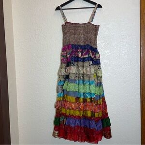 100% Silk Unique Quilted Midi dress by Advance Apparels